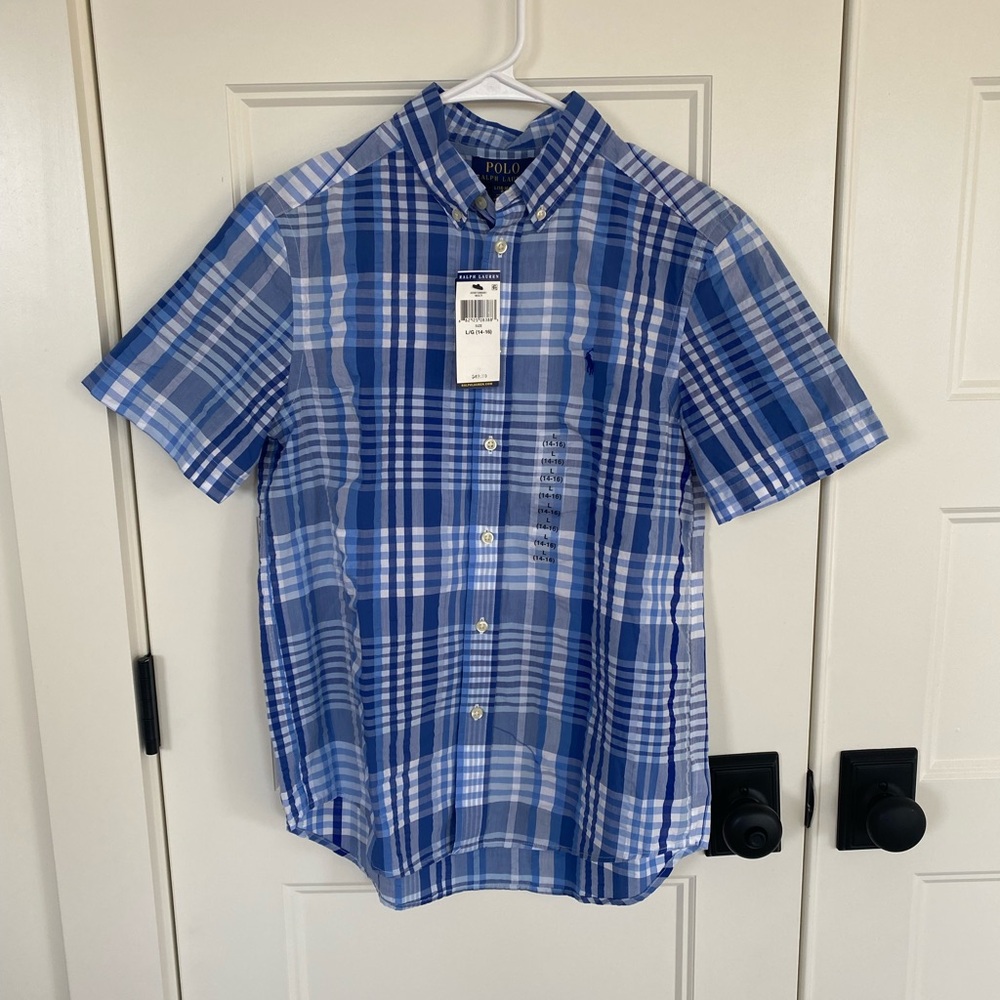 Polo by Ralph Lauren NWT Kid’s Blue and White Checkered Shirt